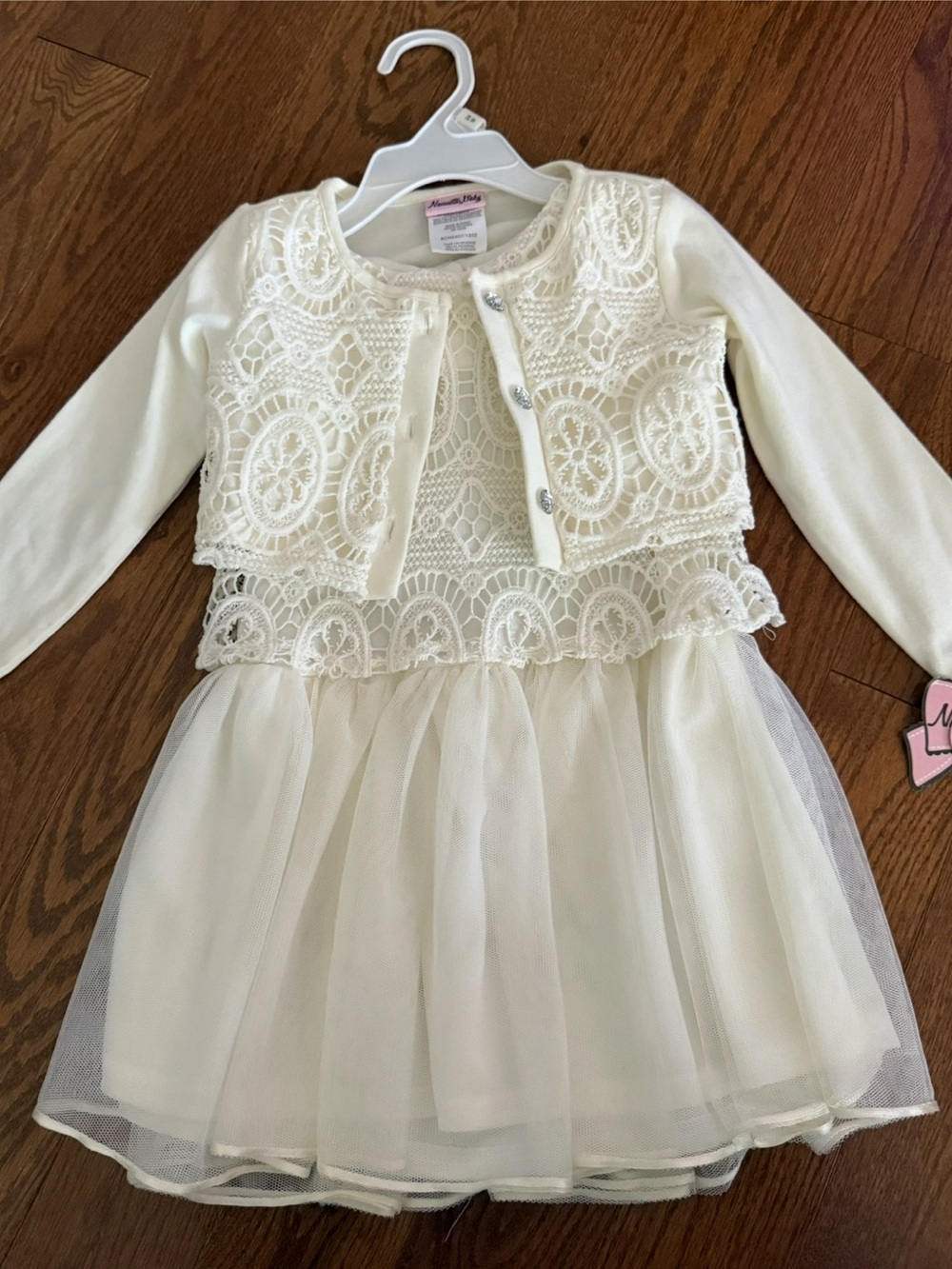 NWT Lace & Tulle Toddler Girl 2 Piece Flower Girl Dress Set